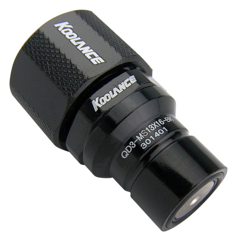 Koolance QD3-MS13X16-BK QD3 Male Quick Disconnect No-Spill Coupling, Compression for 13mm x 16mm (1/2in x 5/8in) *Black*
